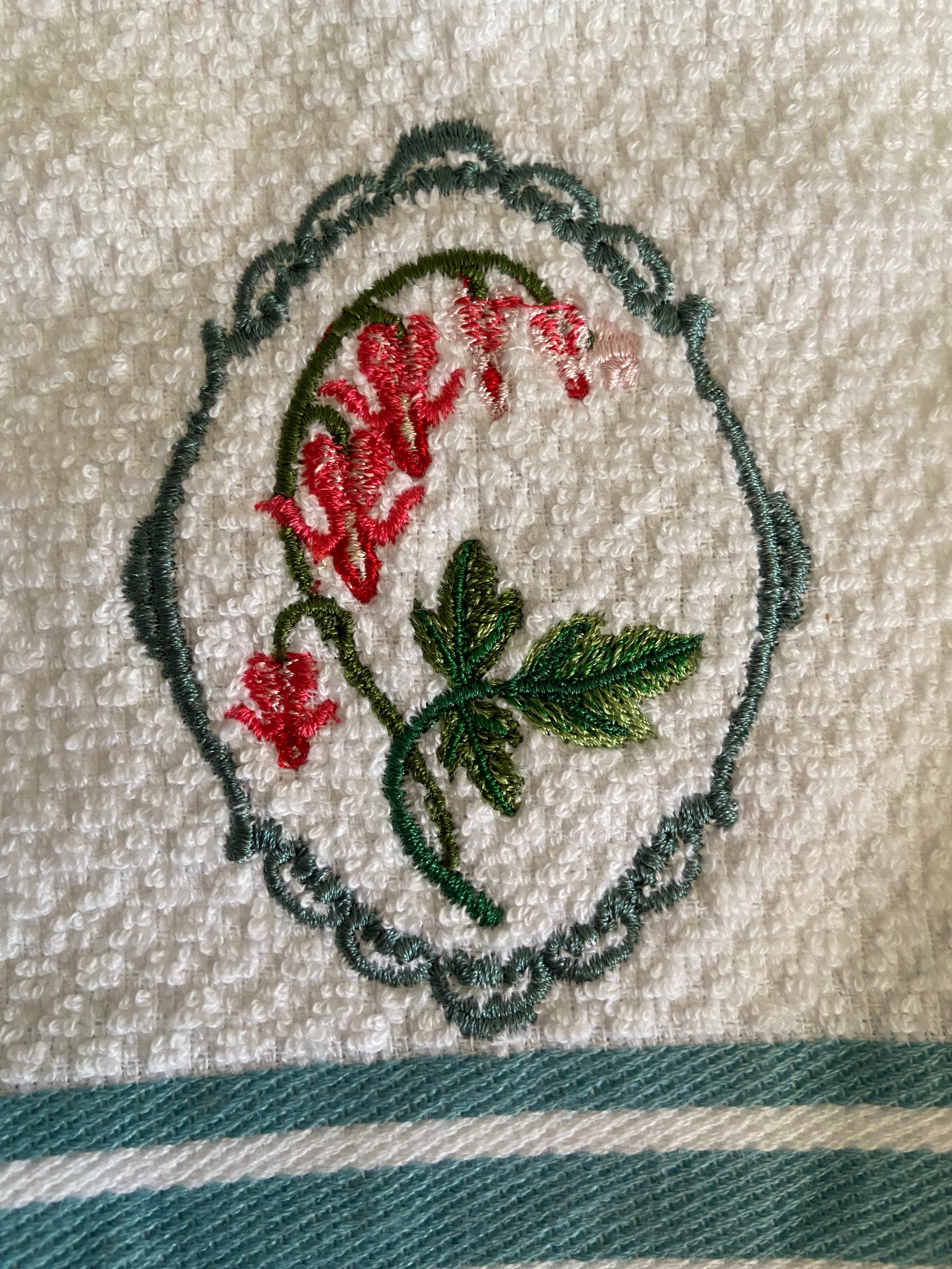 Bleeding heart kitchen towel
