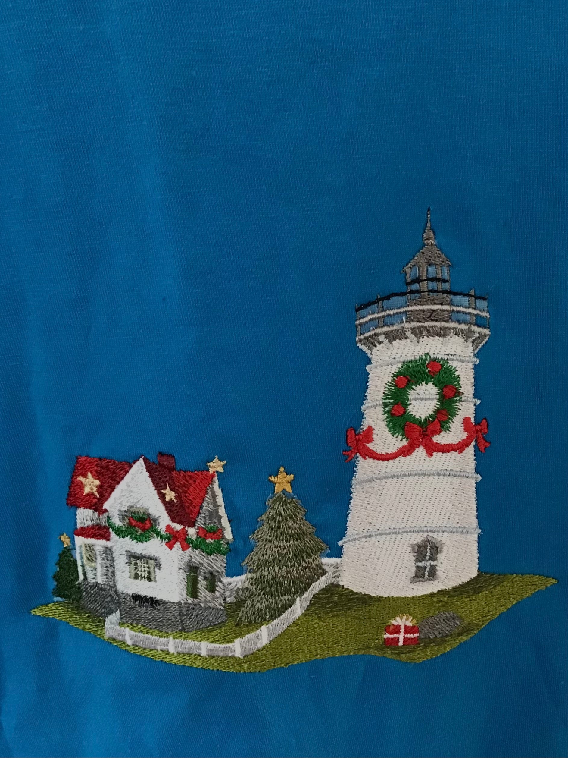 Christmas Lighthouse Embroidery