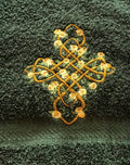 Celtic Roses Cross hand towel