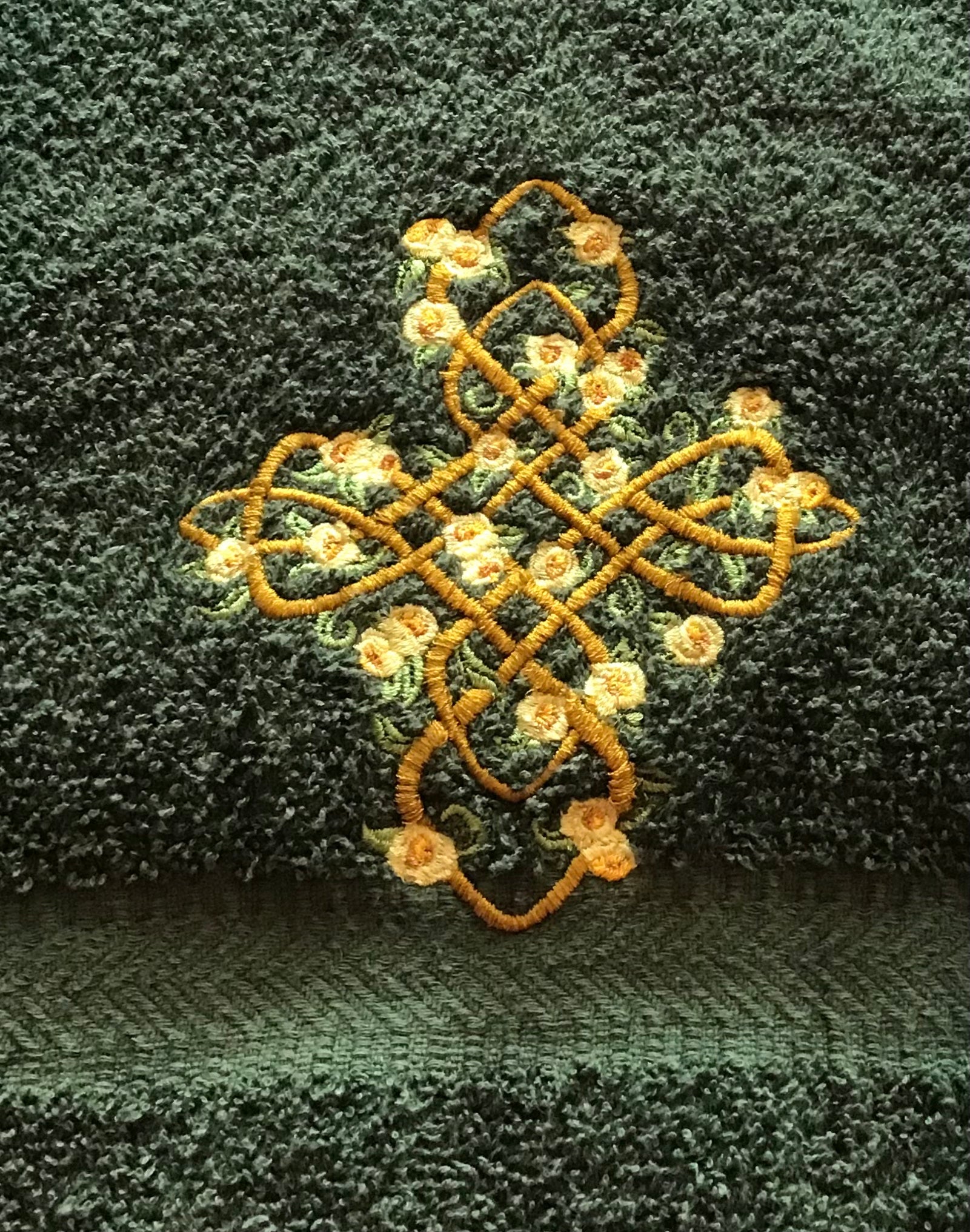 Celtic Roses Cross hand towel