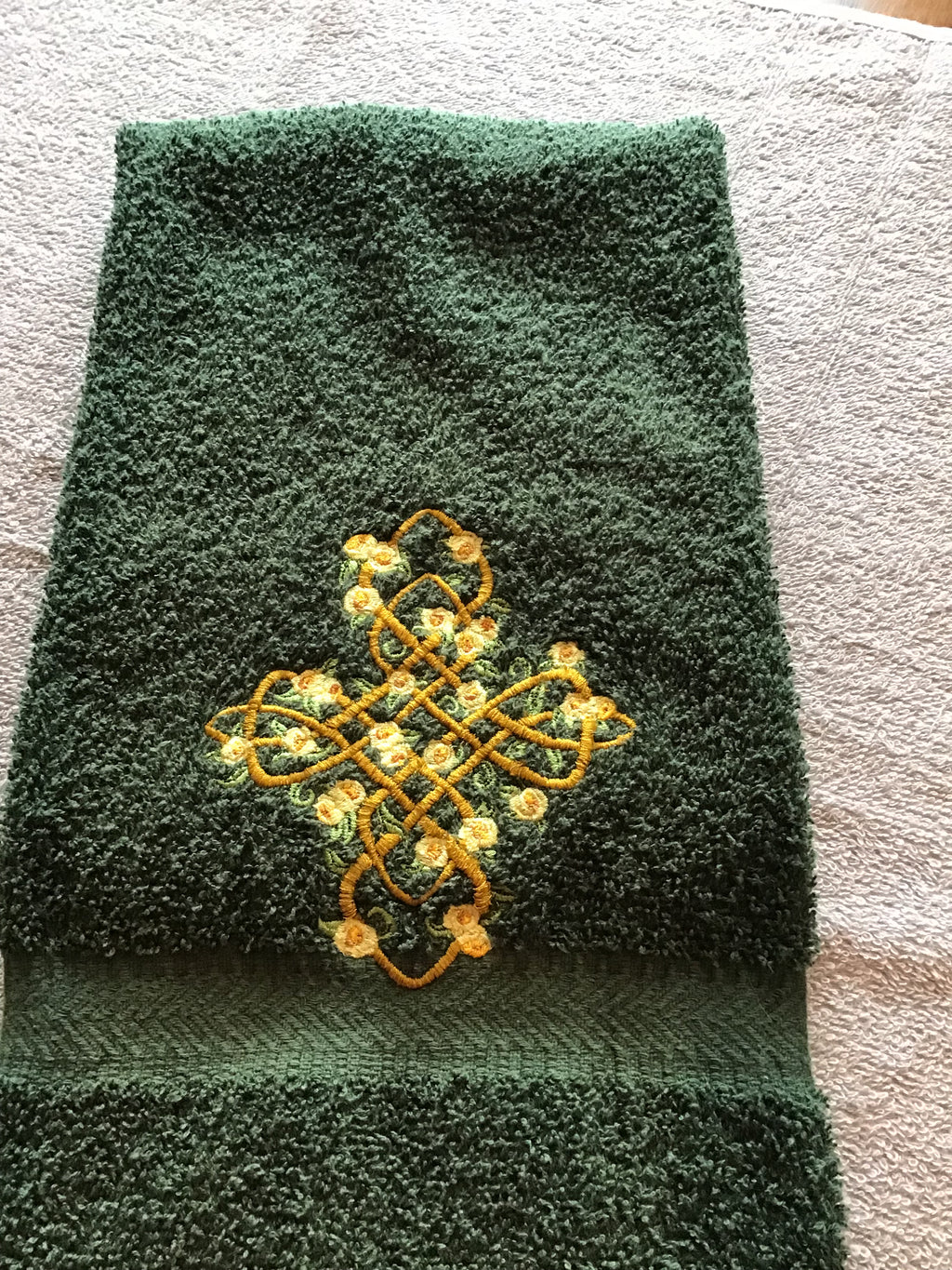 Celtic Roses Cross hand towel