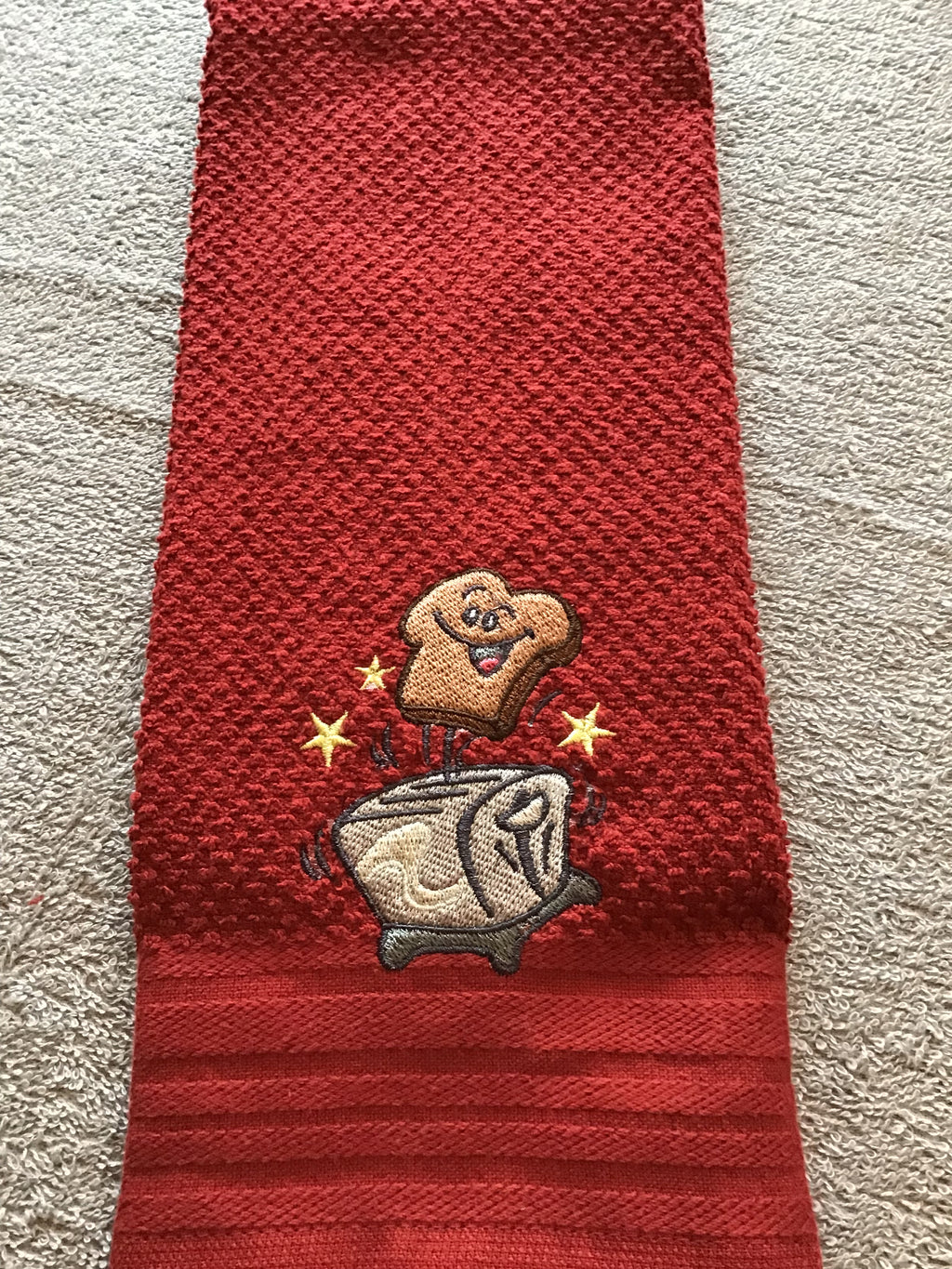 Happy Toast kitchen towel #2
