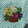 Lucky Blooms hand towel embroidery