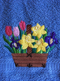 Spring Flowers in Basket hand towel