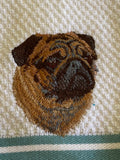 Colorful pug kitchen towel