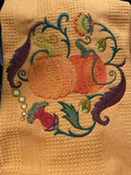 Jacobean pumpkins circle embroidery