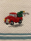 Bringing home the Christmas tree kitchen towel