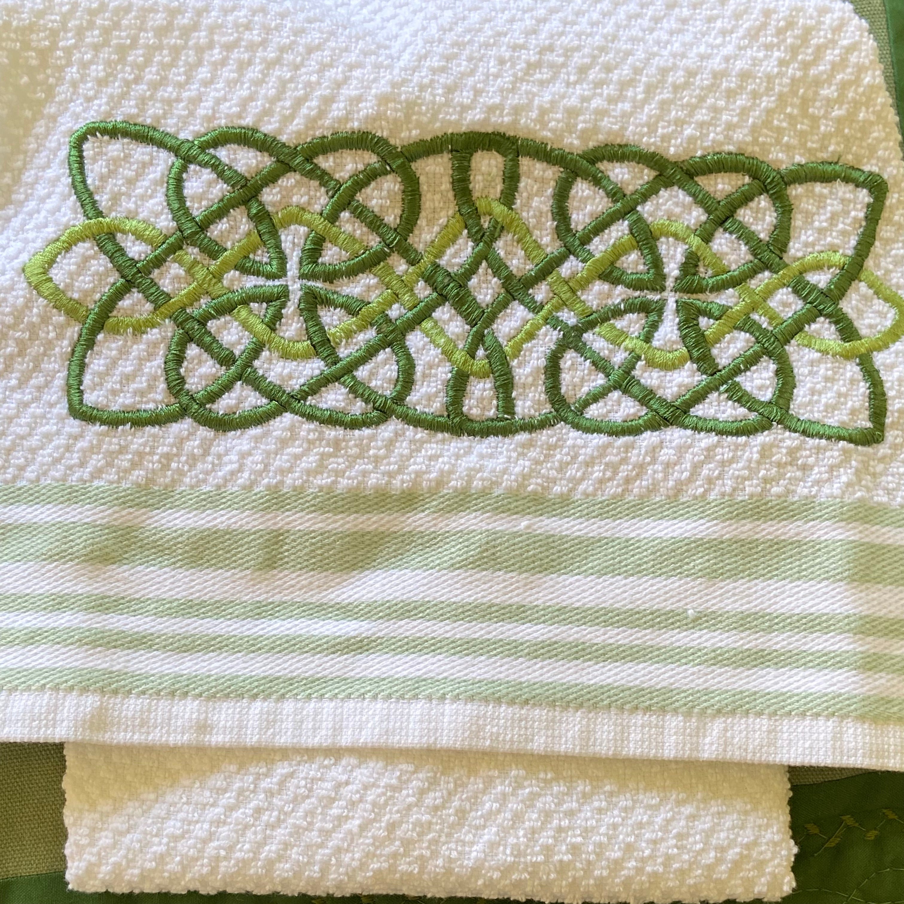 Celtic Plaits Border kitchen towel