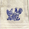 Deft Blue Hen and rooster kitchen towel
