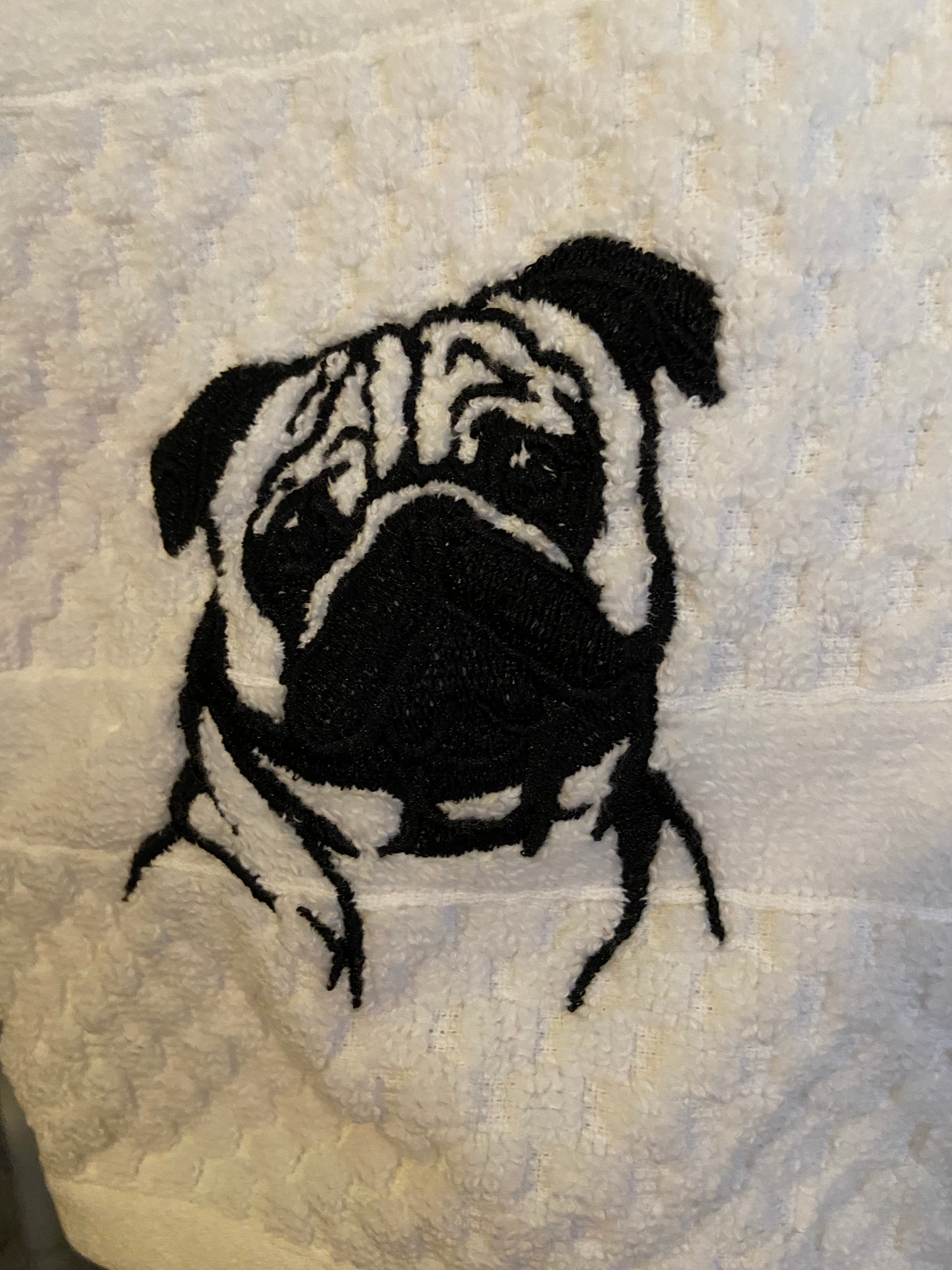 Pug on Hand towel