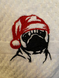 Christmas Pug Hand towel