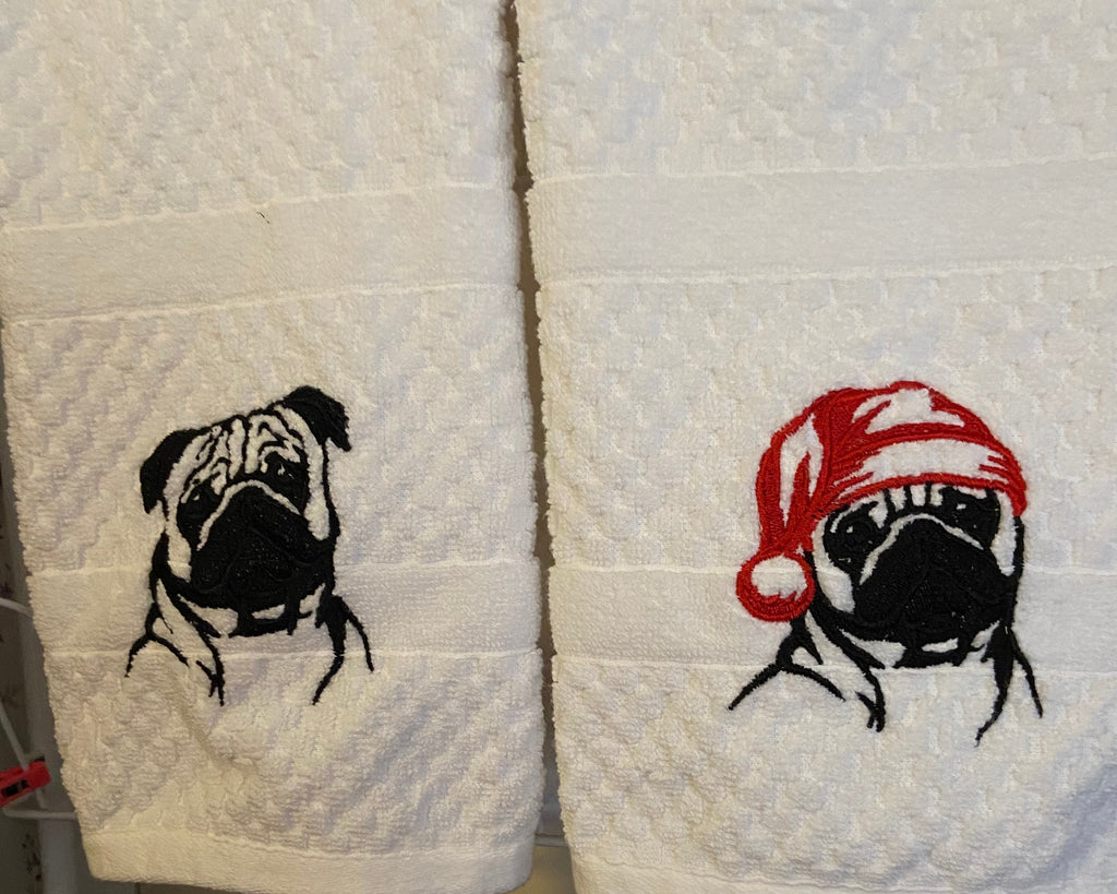 Pug on Hand towel