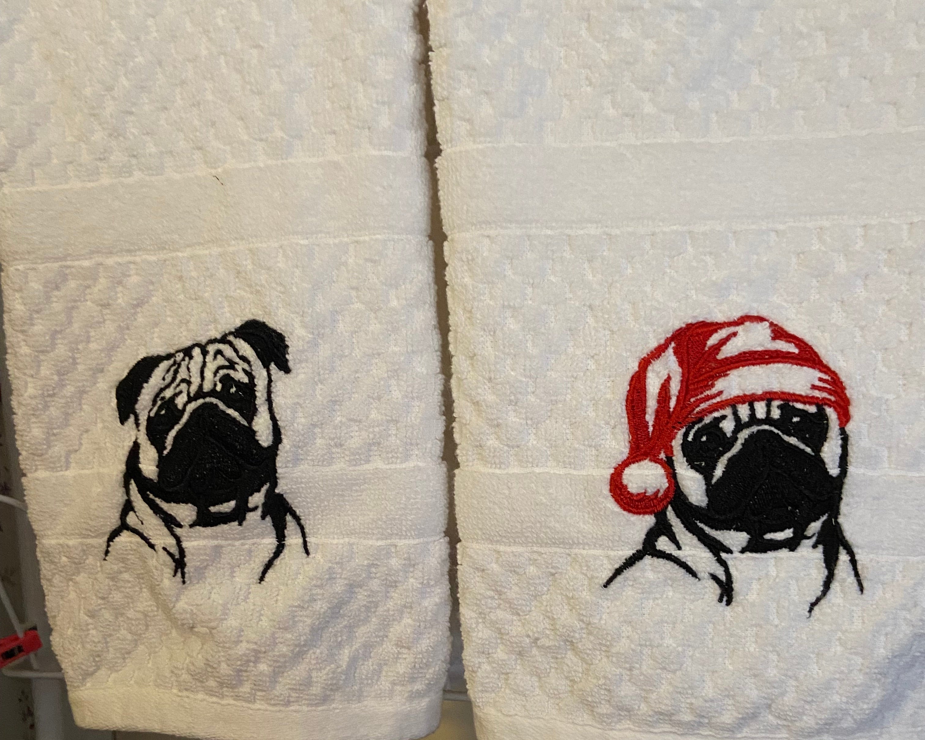 Pug on Hand towel