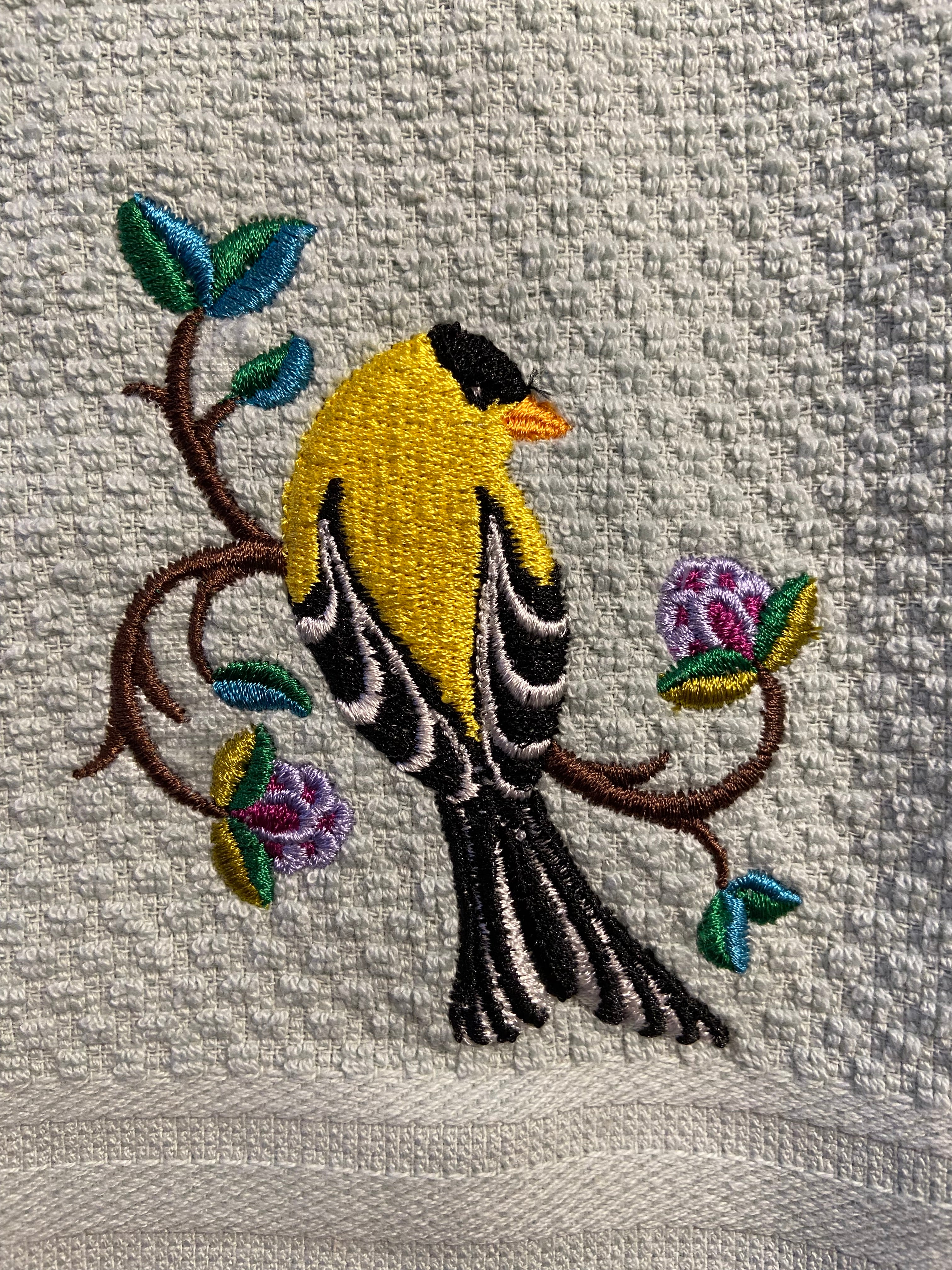 Perching pretty chickadee kitchen towel